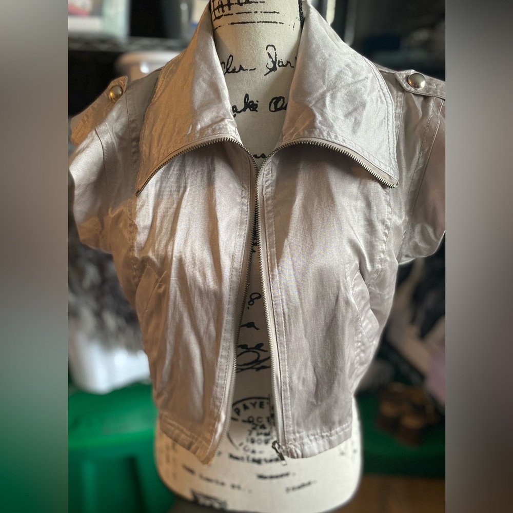 Jennyfer.J Gray Utility short Jacket with Collar and Zipper